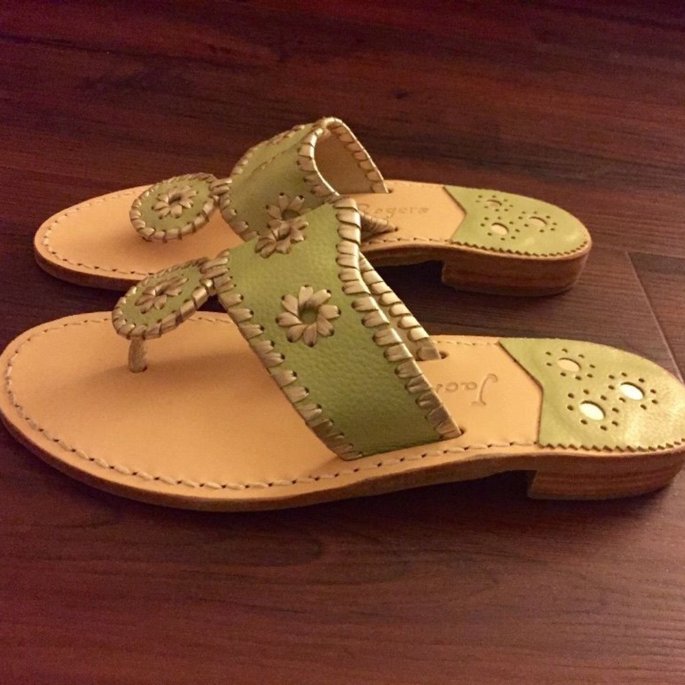 NEW - Womens Jack Rogers Size 6- Green & Silver